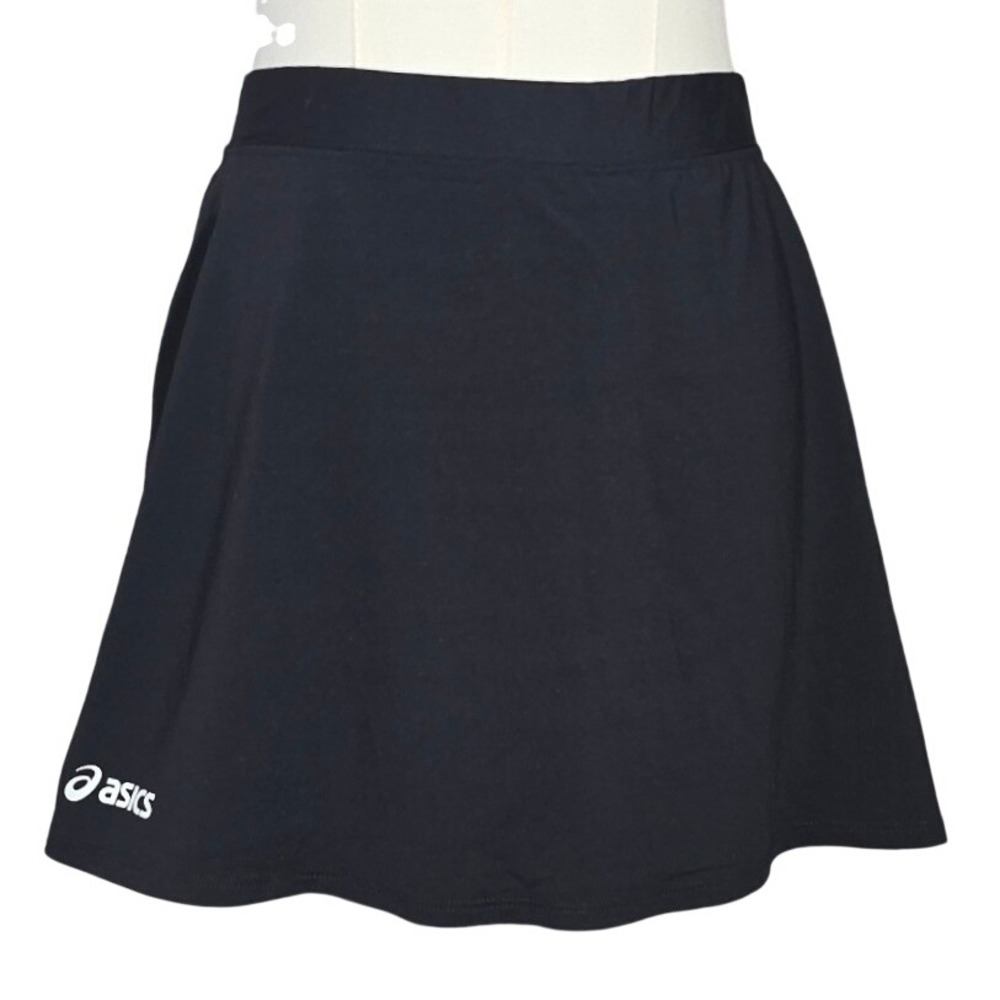 ASICS Womens Black Athletic Skort with Built-in Shorts and Mesh Panels Size L